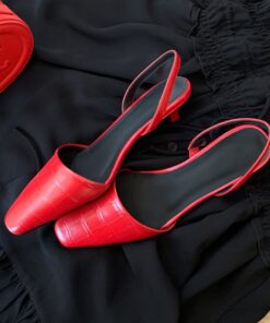 CHIKO Alfredo Square Toe Kitten Heels Slingback Shoes