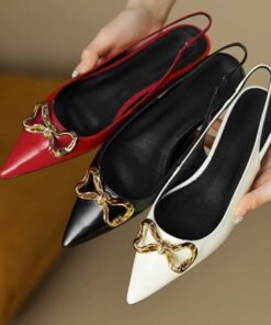 CHIKO Alina Pointy Toe Block Heels Slingback Shoes