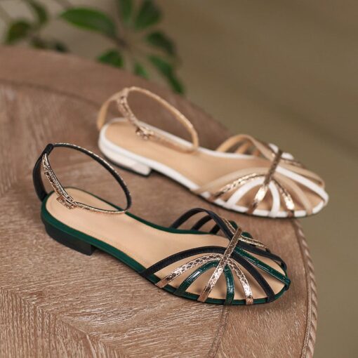 Buy CHIKO Alondra Round Toe Block Heels Flats Sandals online shopping cheap