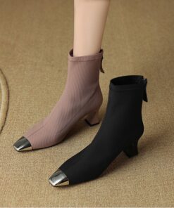 CHIKO Alzena Square Toe Chunky Heels Ankle Boots