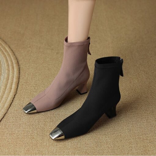 Buy CHIKO Alzena Square Toe Chunky Heels Ankle Boots online shopping cheap