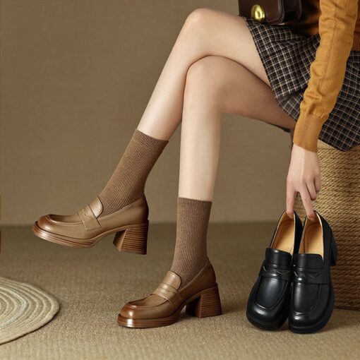 Buy CHIKO Am Square Toe Block Heels Loafers Shoes online shopping cheap