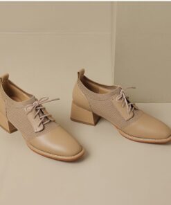 CHIKO Amina Square Toe Block Heels Oxfords Shoes