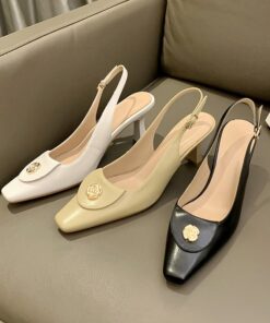 CHIKO Anastasia Square Toe Chunky Heels Slingback Shoes