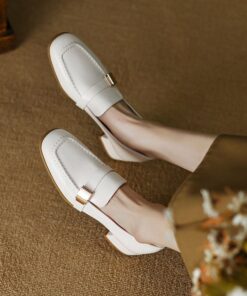 CHIKO Anaya Square Toe Block Heels Loafers Shoes