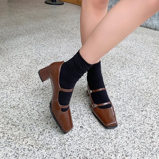 Buy CHIKO Andrea Square Toe Block Heels Mary Jane Shoes online shopping cheap