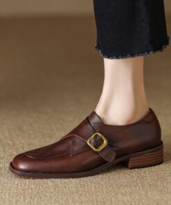 CHIKO Ann Julie Square Toe Block Heels Oxfords Shoes