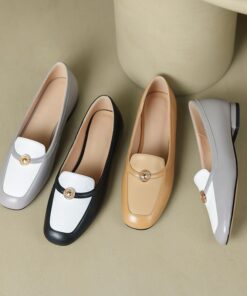 CHIKO Annmaria Square Toe Block Heels Loafers Shoes
