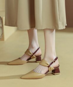 CHIKO Anunciacion Pointy Toe Block Heels Slingback Shoes