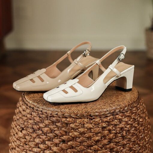 Buy CHIKO Arama Square Toe Chunky Heels Slingback Shoes online shopping cheap