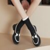 Buy CHIKO Artaith Round Toe Block Heels Loafers Shoes online shopping cheap