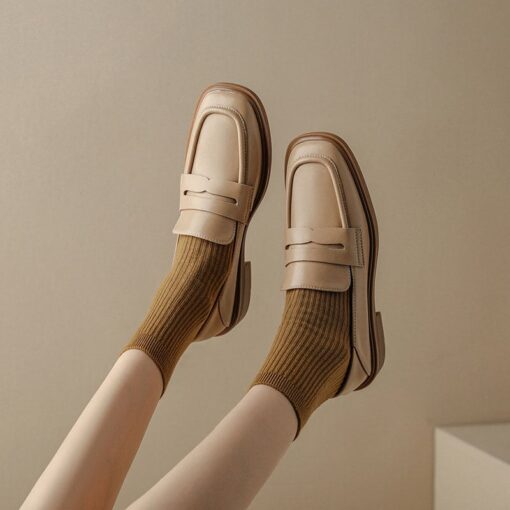 Buy CHIKO Asha Square Toe Block Heels Loafers Shoes online shopping cheap