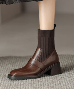 CHIKO Asiah Square Toe Block Heels Ankle Boots
