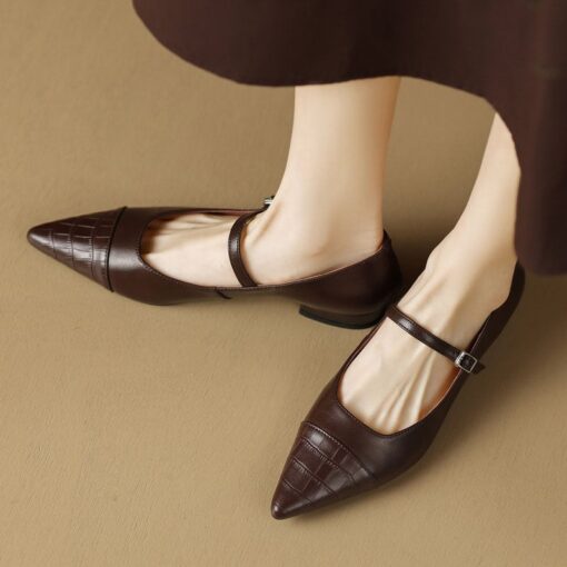 Buy CHIKO Asja Pointy Toe Block Heels Mary Jane Flats online shopping cheap