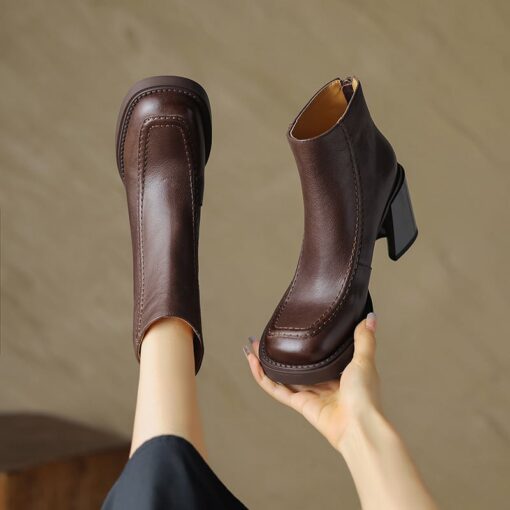 Buy CHIKO Aurora Square Toe Block Heels Ankle Boots online shopping cheap