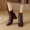 Buy CHIKO Ava Square Toe Block Heels Ankle Boots online shopping cheap