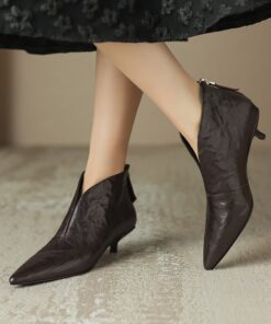 CHIKO Azia Pointy Toe Kitten Heels Ankle Boots