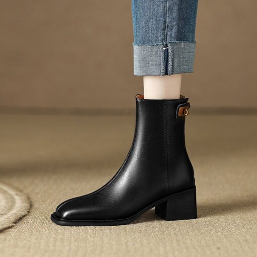 Buy CHIKO Aziza Square Toe Block Heels Ankle Boots online shopping cheap