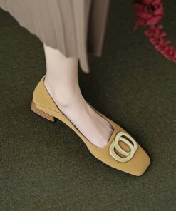 CHIKO Babesne Square Toe Block Heels Pumps Shoes