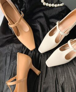 CHIKO Babs Square Toe Stiletto T-Strap Shoes
