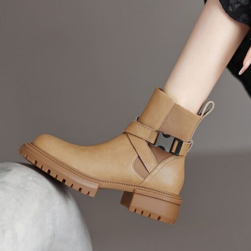 Buy CHIKO Bakari Round Toe Block Heels Ankle Boots online shopping cheap