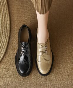 CHIKO Bea Round Toe Block Heels Oxfords Shoes