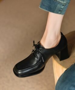 CHIKO Bella Square Toe Block Heels Oxfords Shoes