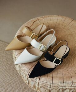 CHIKO Blair Pointy Toe Block Heels Slingback Shoes