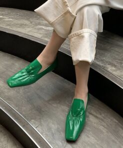 CHIKO Bohdana Square Toe Block Heels Loafer Flats