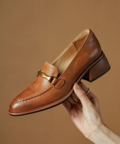 CHIKO Braith Round Toe Block Heels Loafers Shoes