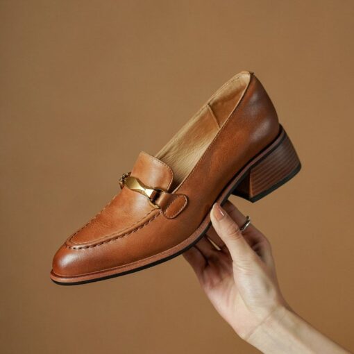 Buy CHIKO Braith Round Toe Block Heels Loafers Shoes online shopping cheap