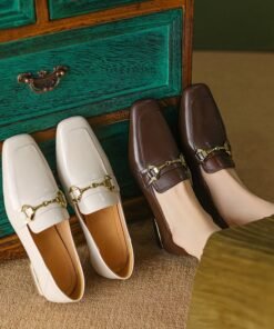 CHIKO Brenda-Lee Square Toe Block Heels Loafers Shoes