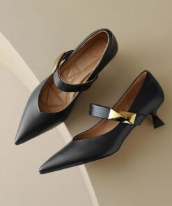 CHIKO Brieanna Pointy Toe Kitten Heels Mary Jane Shoes
