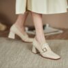 Buy CHIKO Britta Square Toe Block Heels Loafers Shoes online shopping cheap
