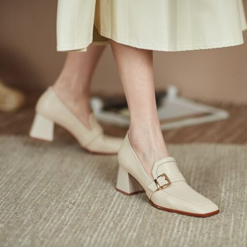 Buy CHIKO Britta Square Toe Block Heels Loafers Shoes online shopping cheap