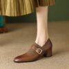 Buy CHIKO Brooke-Lynn Round Toe Block Heels Pumps Shoes online shopping cheap