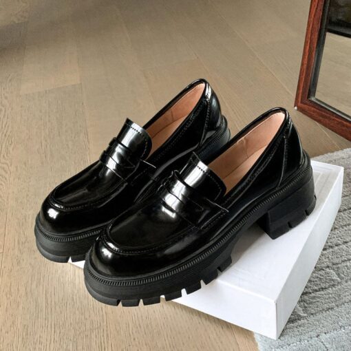 Buy CHIKO Buffy Round Toe Block Heels Loafers Shoes online shopping cheap
