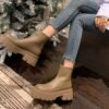 Buy CHIKO Bwana Round Toe Block Heels Ankle Boots online shopping cheap