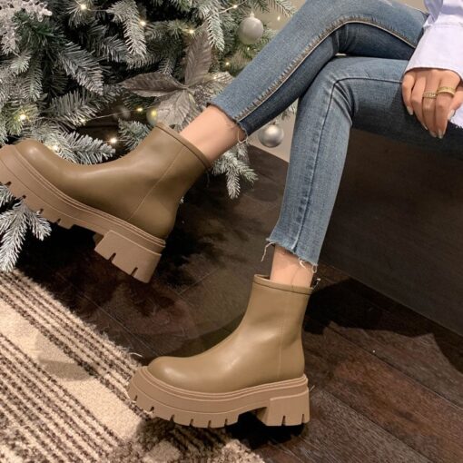 Buy CHIKO Bwana Round Toe Block Heels Ankle Boots online shopping cheap