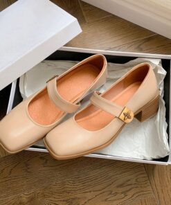 CHIKO Caeley Square Toe Block Heels Mary Jane Shoes