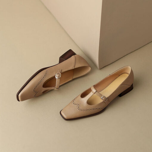 Buy CHIKO Calley Square Toe Block Heels T-Strap Shoes online shopping cheap
