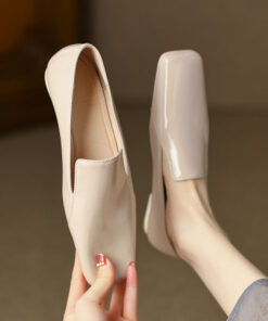 CHIKO Canceta Square Toe Block Heels Loafers Shoes