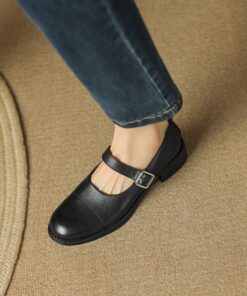 CHIKO Cantara Round Toe Block Heels Mary Jane Shoes