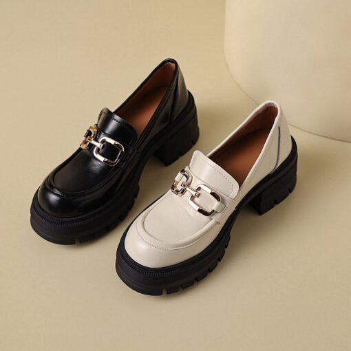 Buy CHIKO Carol Ann Round Toe Block Heels Loafers Shoes online shopping cheap
