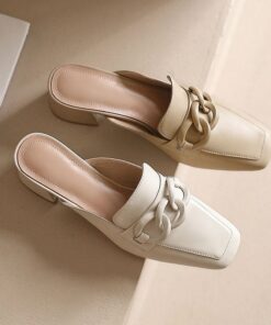 CHIKO Celsey Square Toe Block Heels Clogs/Mules Shoes