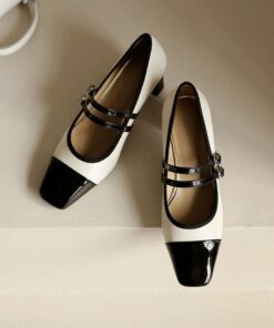 CHIKO Chakra Square Toe Block Heels Mary Jane Shoes
