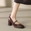 Buy CHIKO Chalonna Square Toe Block Heels Mary Jane Shoes online shopping cheap