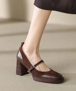 CHIKO Chalonna Square Toe Block Heels Mary Jane Shoes