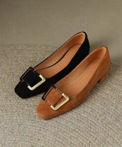 CHIKO Chanda Square Toe Block Heels Pumps Shoes