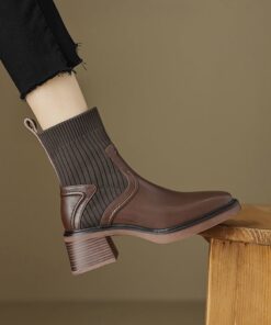 CHIKO Charlotte Square Toe Block Heels Ankle Boots